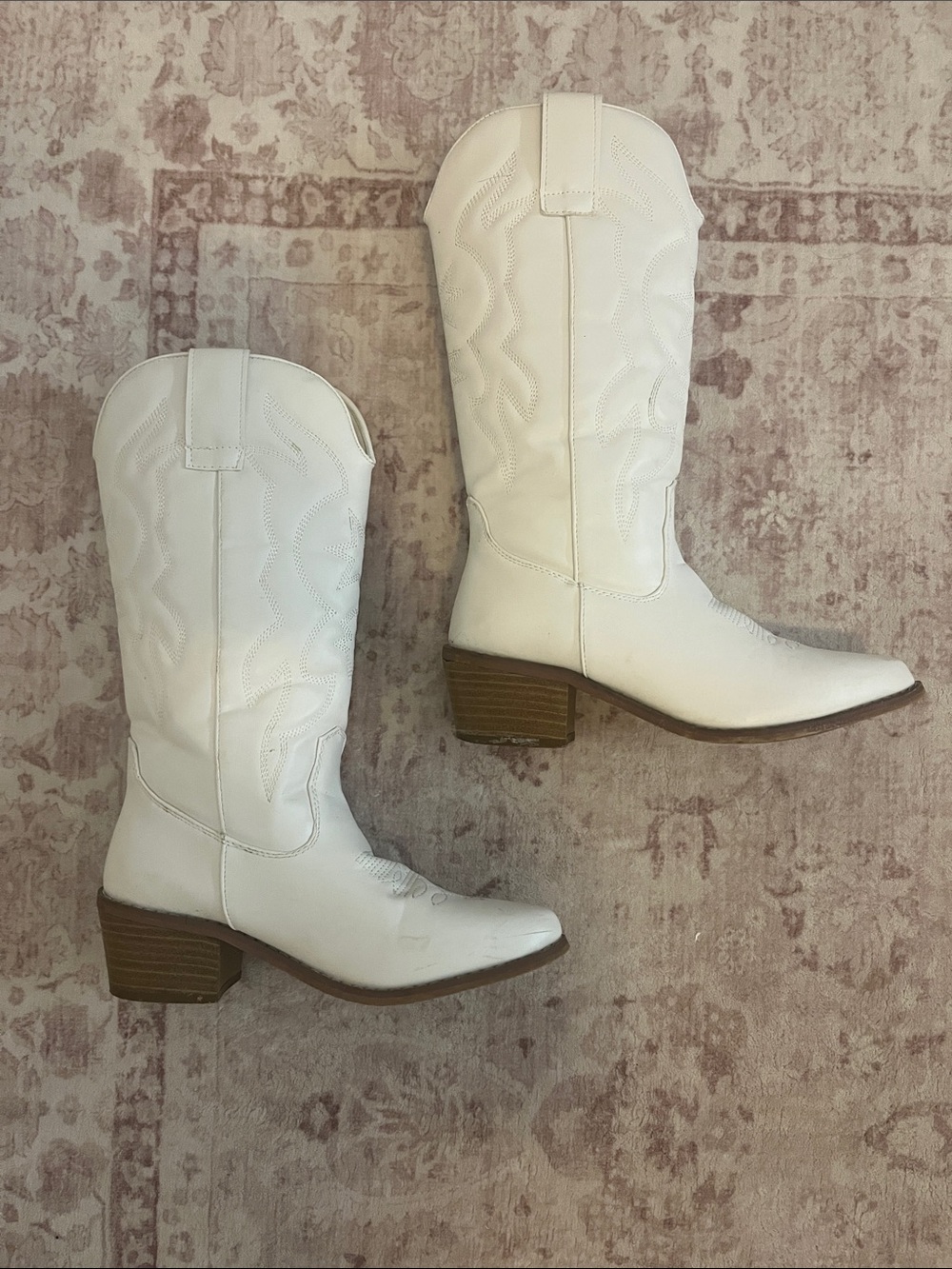 Streetwear Society White Western-Inspired Heeled Boots